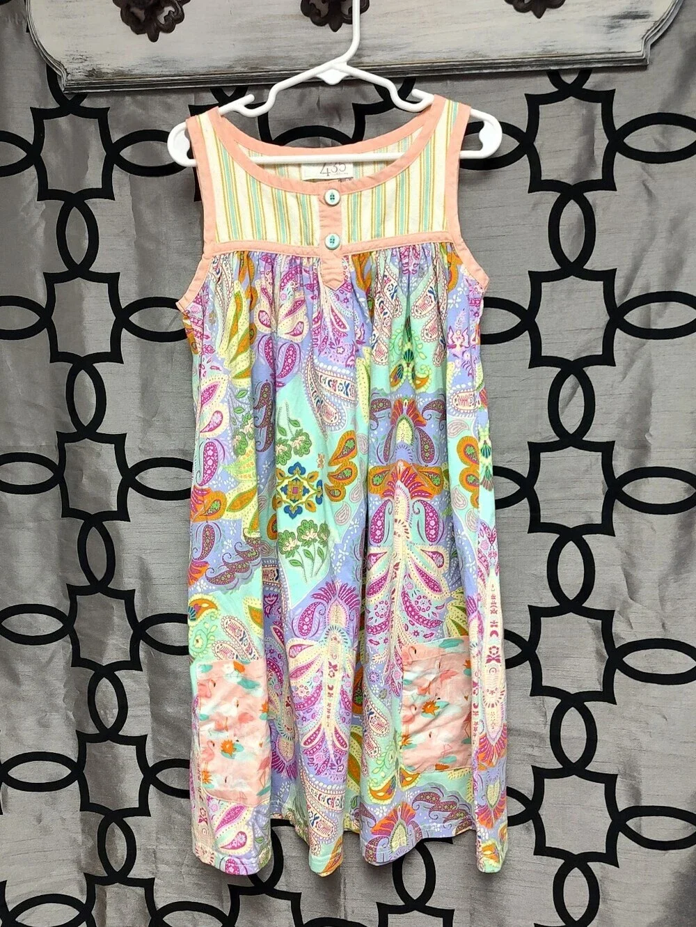 Matilda Jane 435 Dress Stripes & Floral Kids Size 8